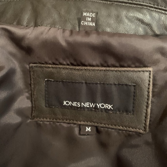 Jones New York Leather Jackets Women's Medium Full Zip - Picture 4 of 12